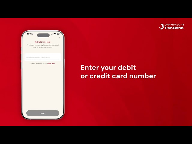 Activate your card directly through the RAKBANK App