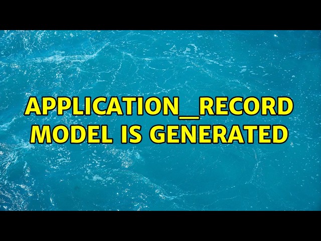 application_record model is generated
