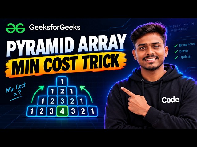 Pyramid Array with Reduce Operations | GFG POTD | Prefix Sum + Sliding Window Trick
