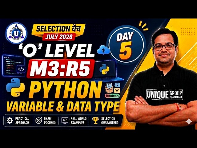 M3-R5 | Python |Day-5| Variable Data Type Complete | Preparation for O Level July 2026 🔥