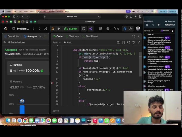 Day 29 ||  Search  in rotated  sorted array|| leetCode 33 ||  DSA live with me || binary search