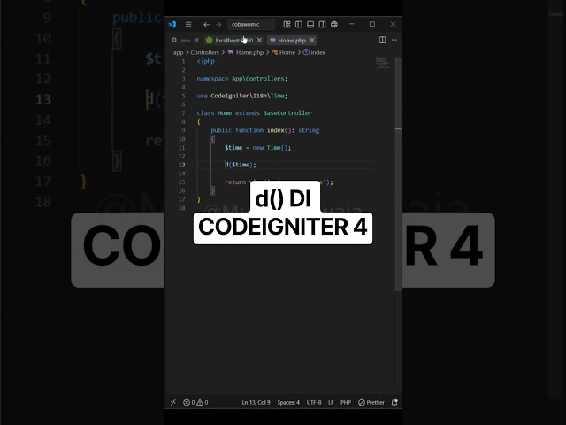 CodeIgniter 4: Menggunakan Fungsi d() (Dump Tanpa Die)