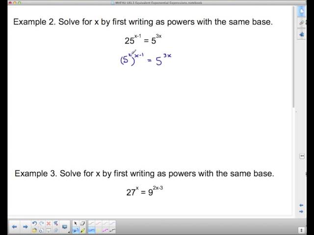 MHF4U U6L3 Equivalent Exponential Expressions