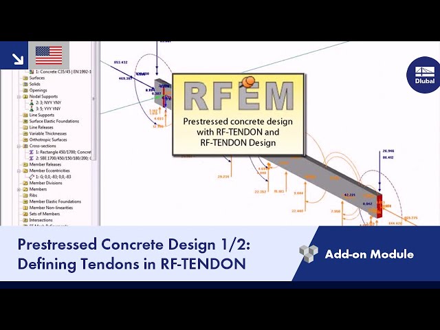 Dlubal RFEM - Prestressed Concrete Design 1/2: Defining Tendons in RF-TENDON