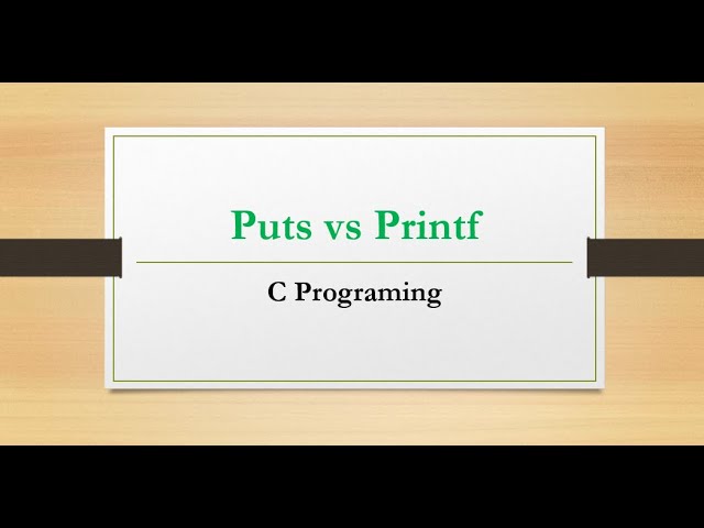 Puts vs Printf. C programing tutorial for beginners
