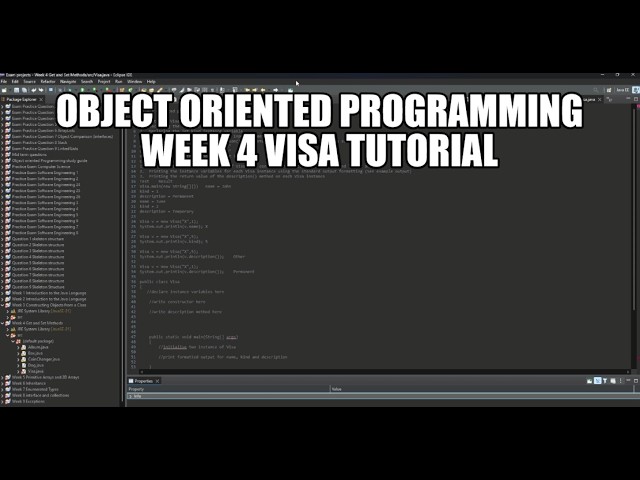 Object oriented programming week 4 Visa tutorial
