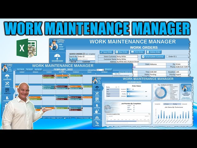 Excel Full Maintenance Tracker FREE — Work Orders, Jobs, Scheduling & Progress Reports