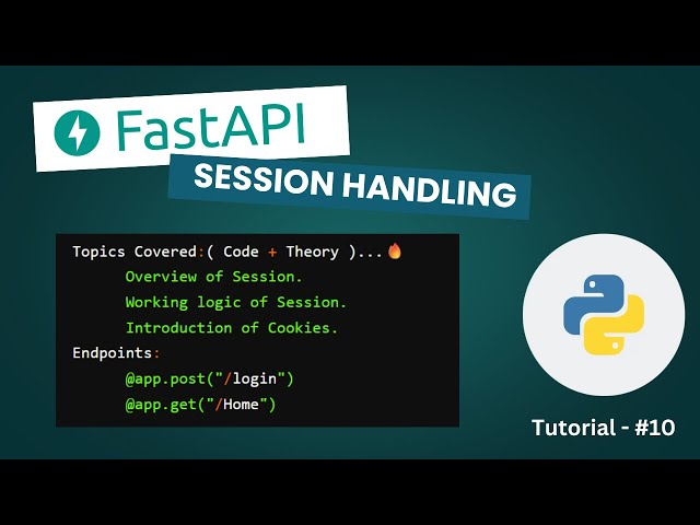 Session Handling in FastAPI |  Part - 1 | Theory + Code...🔥 |  Tamil