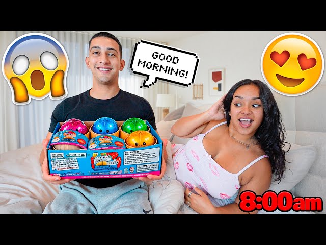Waking Up My Fiance And Surprising Her With Squishys! *SHE FREAKED*