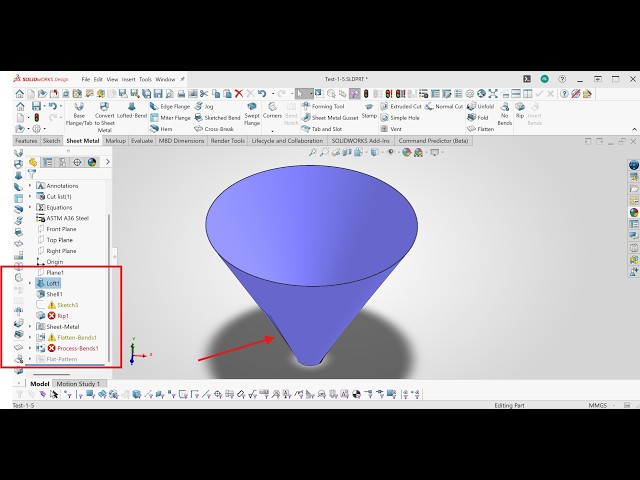 SolidWorks Sheet Metal Error: How Twisted Lofts Break Rip & Bend Features
