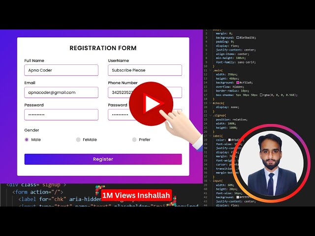 Registration Form with HTML & CSS | Create a Stunning Responsive Form Modern UI Design