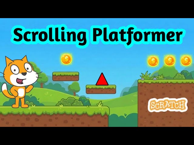 I made a SCROLLING PLATFORMER in Scratch! 🔥