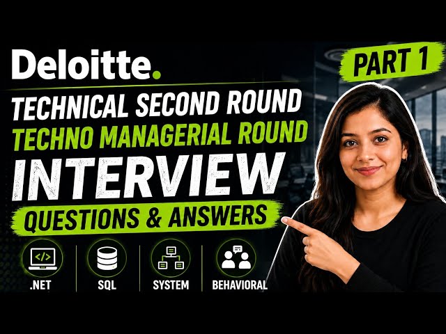Deloitte Interview Questions & Answers | Technical + Techno Managerial Round | PART 1