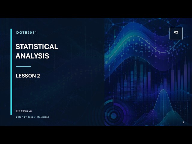 DOTE 5110 | 2026 Lesson 1 | Statisical Analysis