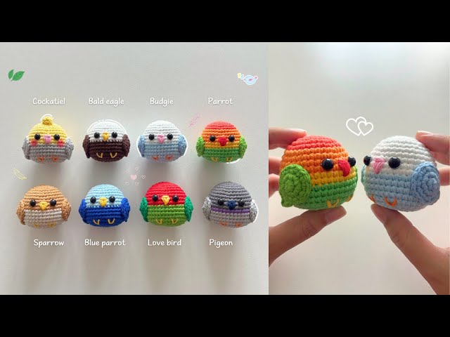 🐦 Crochet 8 Cute Birds with 1 Easy Pattern! Step by Step Tutorial