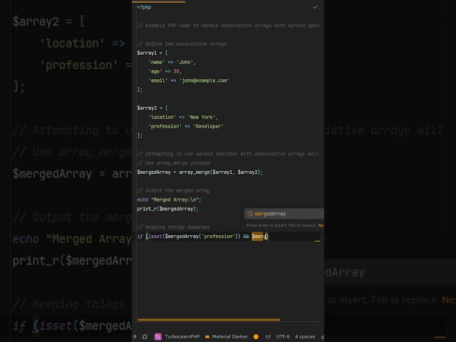 Why does #php 8 spread operator fail with associative arrays? solving #php 8 array spread operator