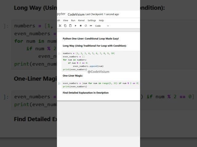 🔥 Python One-Liner: Simplify Loops with List Comprehension! 🚀 #Python #Coding #Shorts