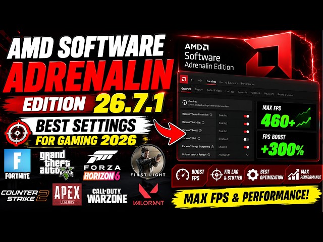 AMD Software Adrenalin Edition 26.7.1 Best Settings for Gaming 2026 🚀 Boost FPS & Max Performance