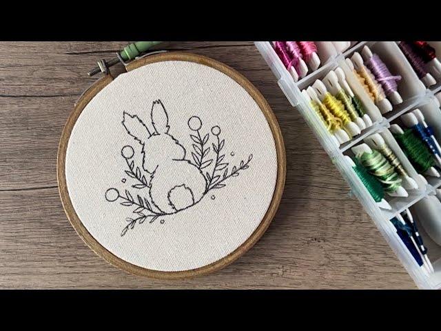 Cute floral bunny embroidery tutorial || Embroidery for Beginners - Let’s Explore 
