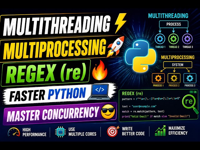 Master Multithreading, Multiprocessing & Regex in Python 🔥