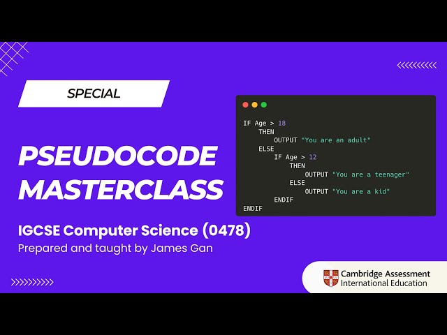Pseudocode Masterclass (IGCSE Computer Science)