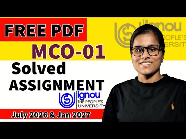 MCO-01 IGNOU Assignment With Solution 2026-27. MCO-01 July 2026 Assignment. MCO-01 IGNOU Assignment