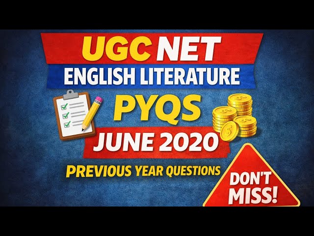 June 2020 PYQs Solved 📚 | UGC NET English 2026 Preparation 🎯