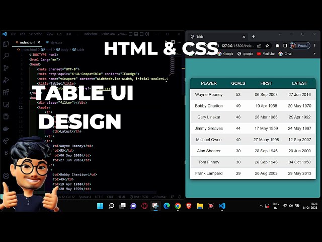 Styling HTML table with CSS | ASMR Programming - No Talking