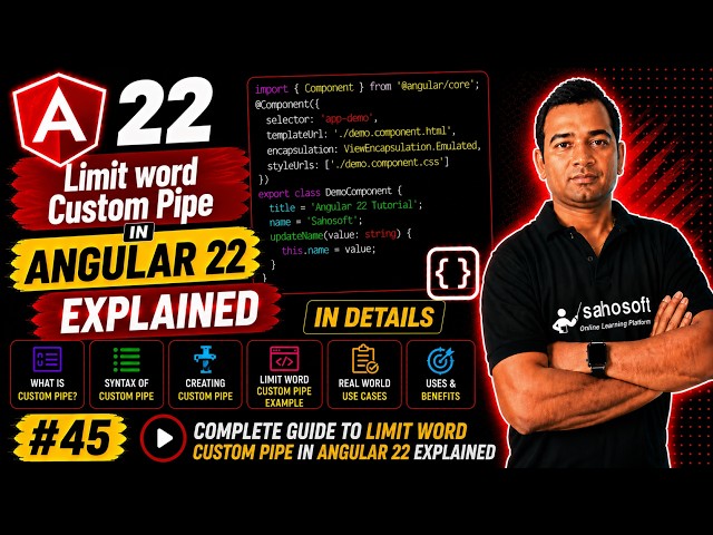 Limit word Custom Pipes in Angular 22 Explained in Details  | Angular 22 complete course