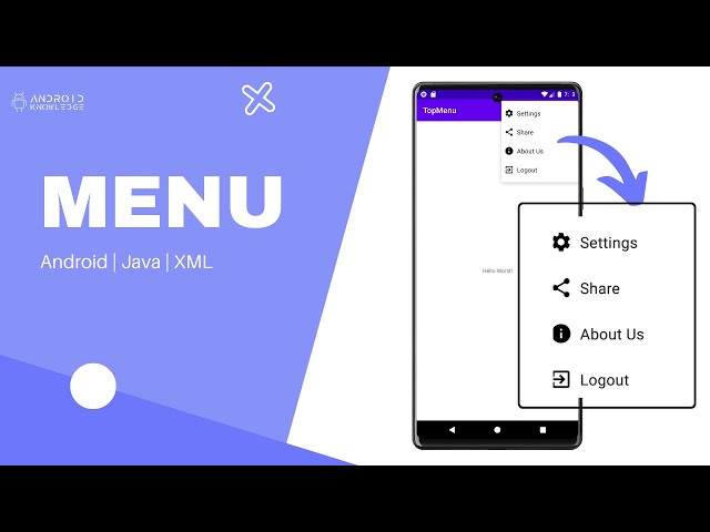 How to Create Menu in Android Studio using Java | Android Knowledge