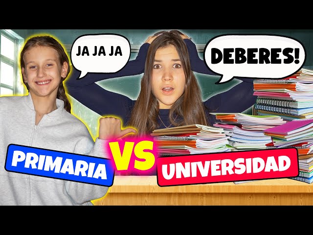 ¿QUIÉN LO TIENE MÁS FÁCIL? 🤔 Deberes de Primaria VS Universidad 🏫🎓