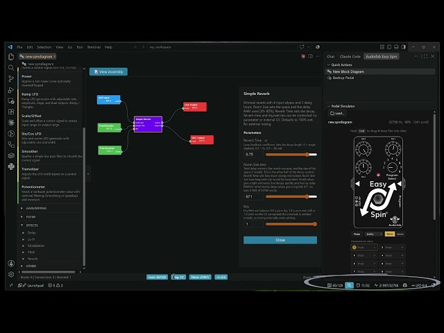 Audiofab Easy Spin Simulator and Block Diagram Programming Tool