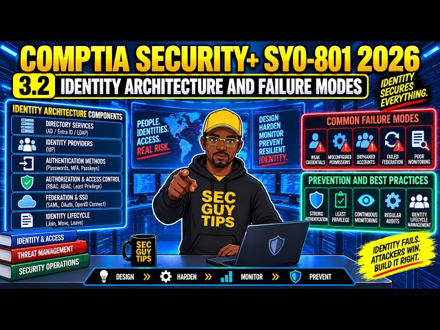 CompTIA Security+ SY0-801 3.2 Identity Architecture & Failure Modes | IAM & Resilience