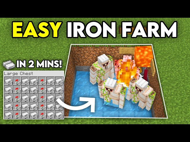 EASIEST IRON FARM in Minecraft Bedrock 26.4+! (Build In 3mins!)