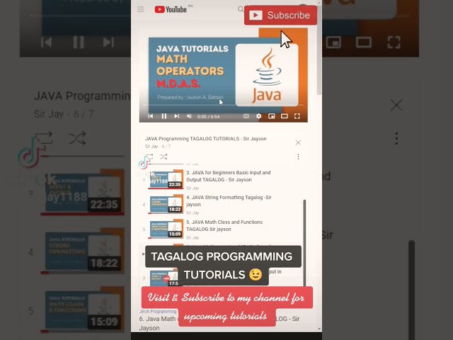 TAGALOG PROGRAMMING TUTORIALS