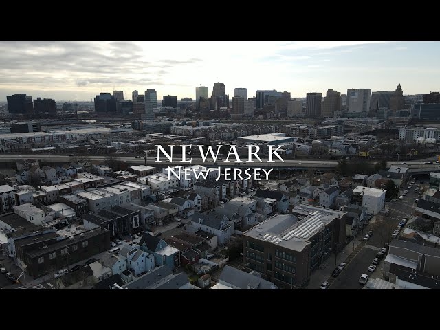 Flying Over Newark, New Jersey - [4K] Drone Footage
