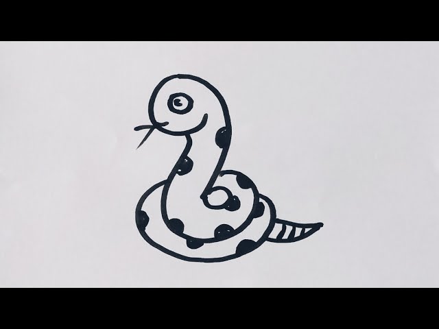 How to draw a Snake 🐍/Snake drawing easy step by step @SimpleLineDrawing 