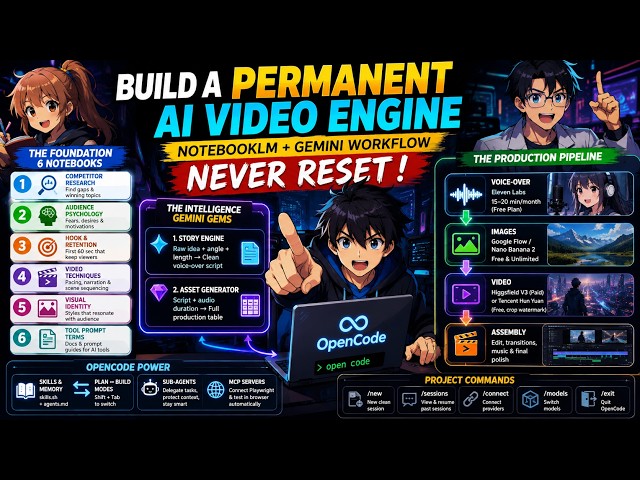 OpenCode AI + NotebookLM Workflow Build a Permanent AI Video Creation Engine (FREE & GPT-5.5)