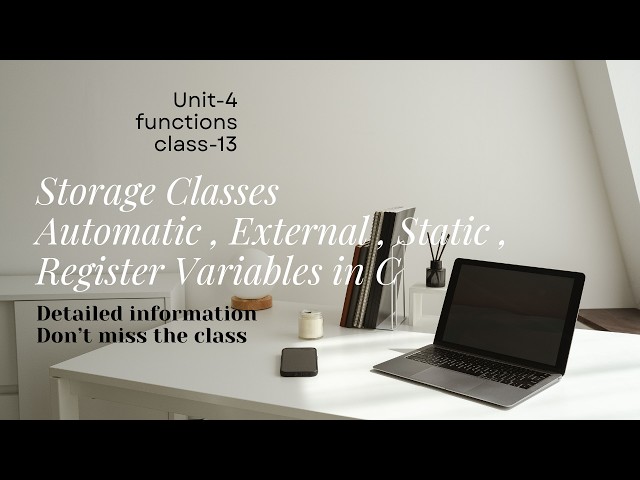 Storage classes || Automatic, External, static, Register Variables in c || telugu