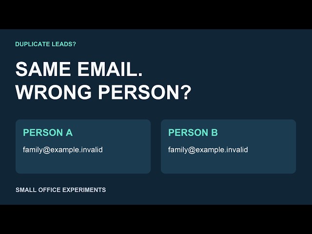 Duplicate Leads? Why Email Matching Can Merge the Wrong People