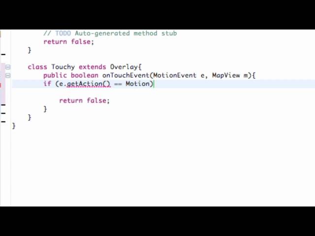 Android Developing Applications Tutorial   133   Overlay MotionEvent time