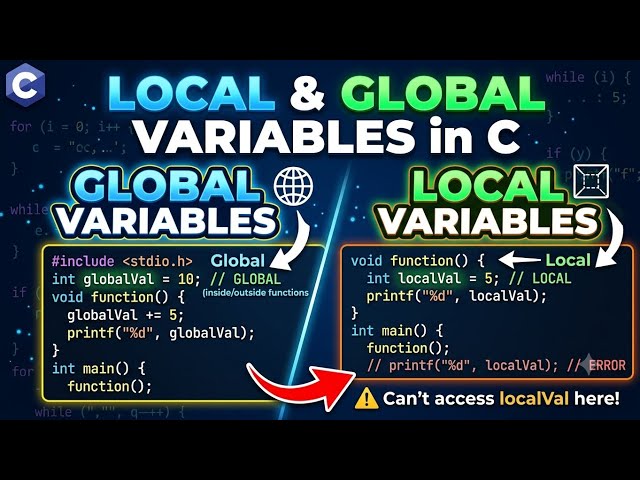 Local and Global variables in C | Easy Coding 