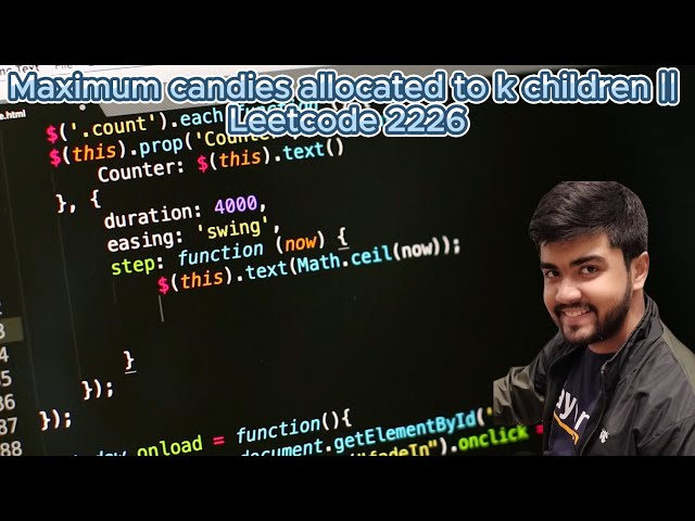 Maximum candies allocated to k children || Leetcode 2226 || Binary Search On Answer ||  DSA