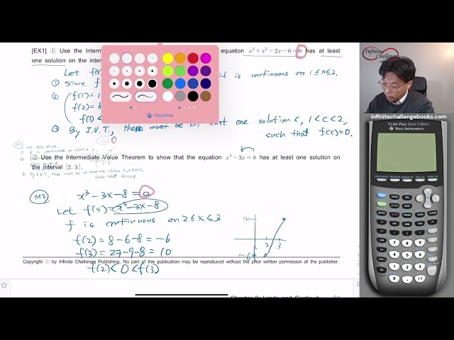 AP Cal AB: Ch. 2 - Limits & Continuity (Unit 8. Intermediate Value Theorem (I.V.T.))