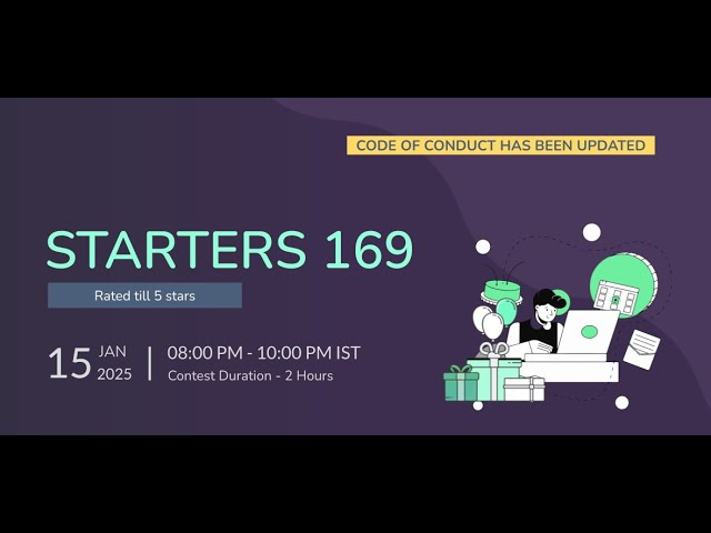 CodeChef STARTERS 169 Opposite Attract