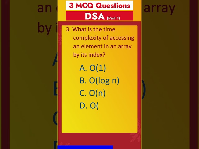 Part 1 - MCQ on Data Structures & Algorithm  | DSA Interview Q&A