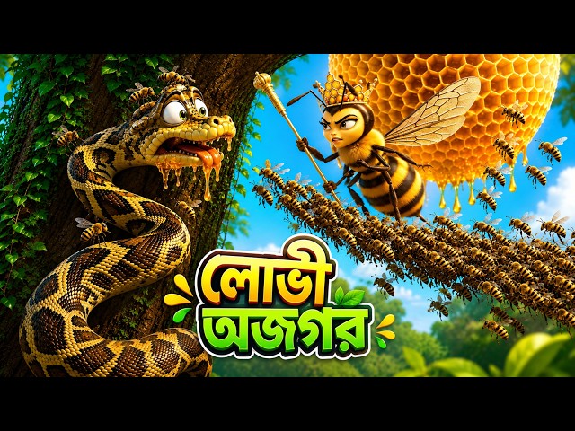 লোভী অজগর | Bangla Animated Cartoon Story | Funny Bangla Cartoon For Kids