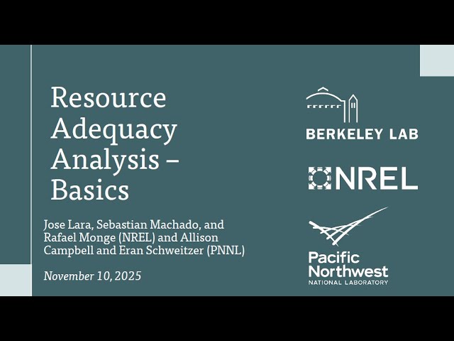 Resource Adequacy Analysis – Basics