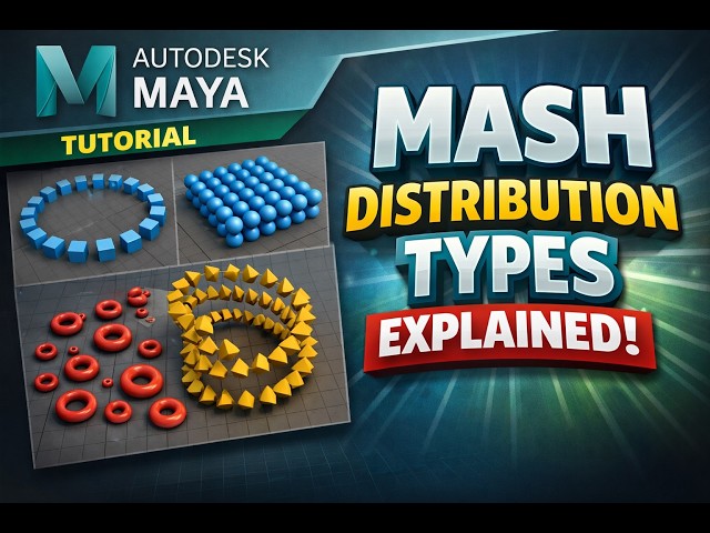 Understanding MASH Distribution Types in Autodesk Maya (Beginner Tutorial)