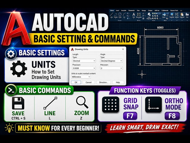 AutoCAD Tutorial for Beginners | SAVE & LINE Commands Explained